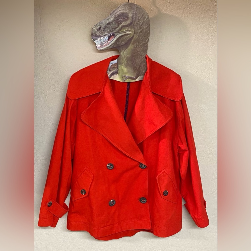 Free People Red Twill Highlands Peacoat